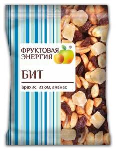 Сухофрукты Бит (изюм, ананас, арахис) фруктово-ореховая смесь, 55г
