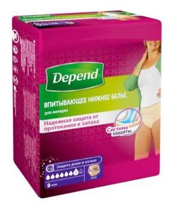 Трусы для взрослых Depend женские норм L/XL 9шт