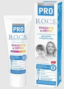 Зубная паста ROCS PRO Brackets & Ortho для детей и подростков 74г