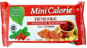 Печенье с ароматом земляники на стевии Mini Calorie 100г