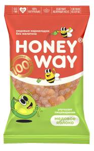 Мармеладки медовые без желатина Яблоко HoneyWay 75г