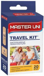 Лейкопластырь бактерицидный Master Uni Travel Kit полимерная основа 20шт