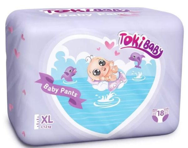 Подгузники-трусики TOKIBABY детские XL 18шт фотография